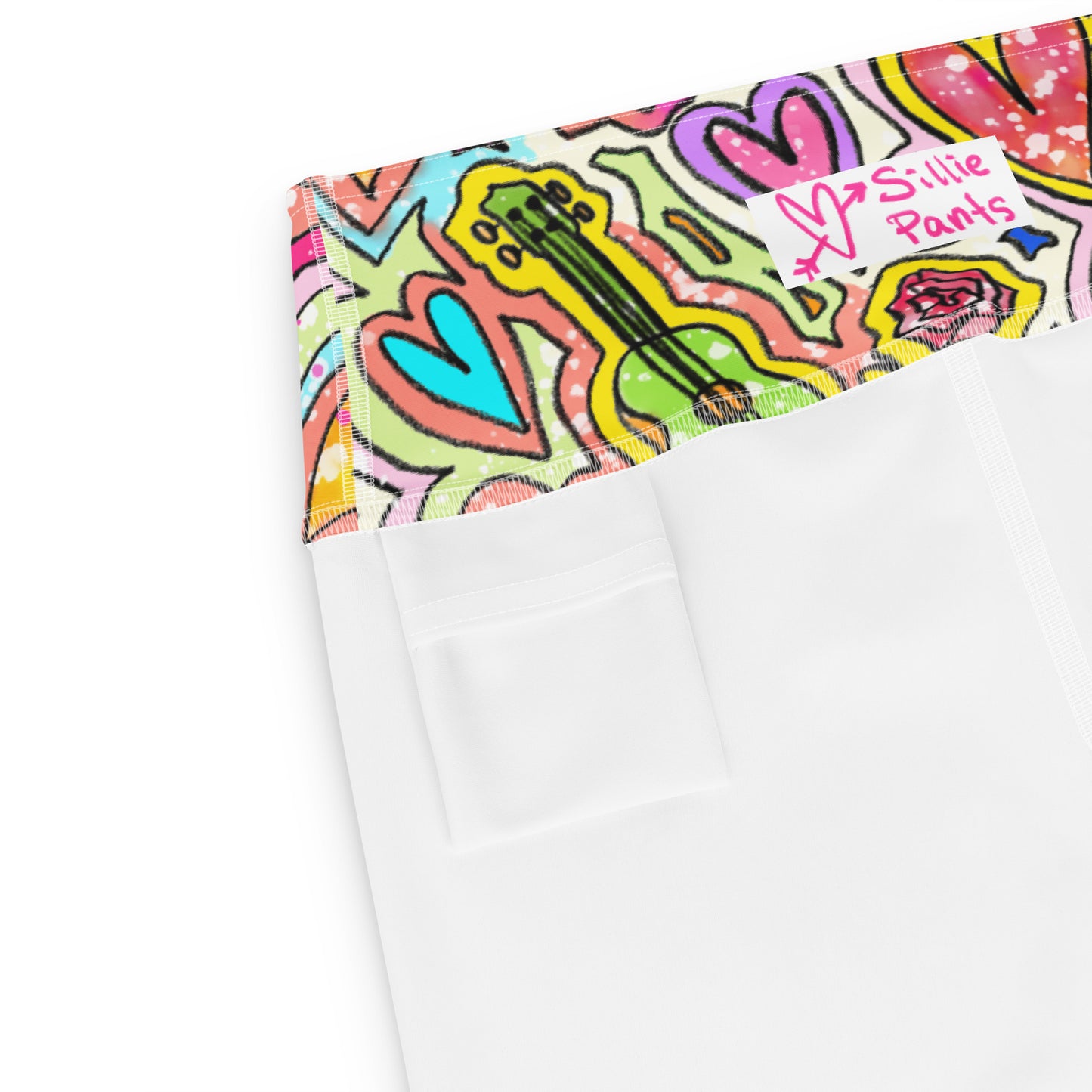 Marshmallow Soft Stretch High-Rise Yoga Leggings | Unicorns Flowers and Rainbows