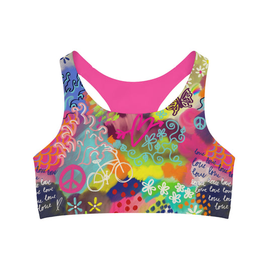 Light and Stretchy Seamless Sports Bra | Under the Sea