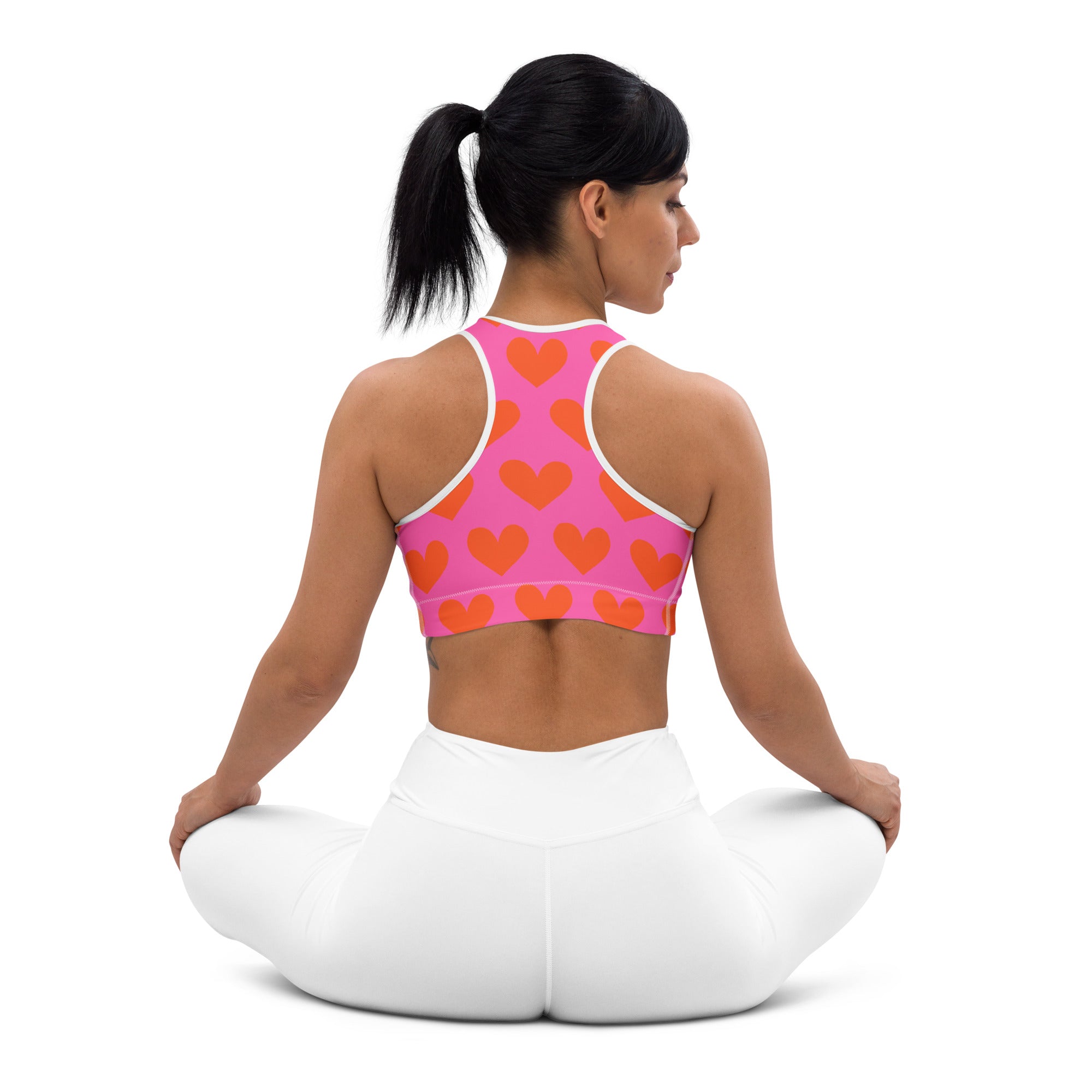Strong and Supportive Classic Sports Bra | Orange Hearts