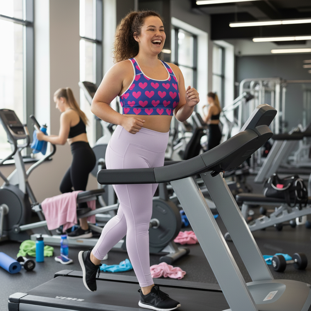 Classic Sports Bra | Blue and Pink Hearts