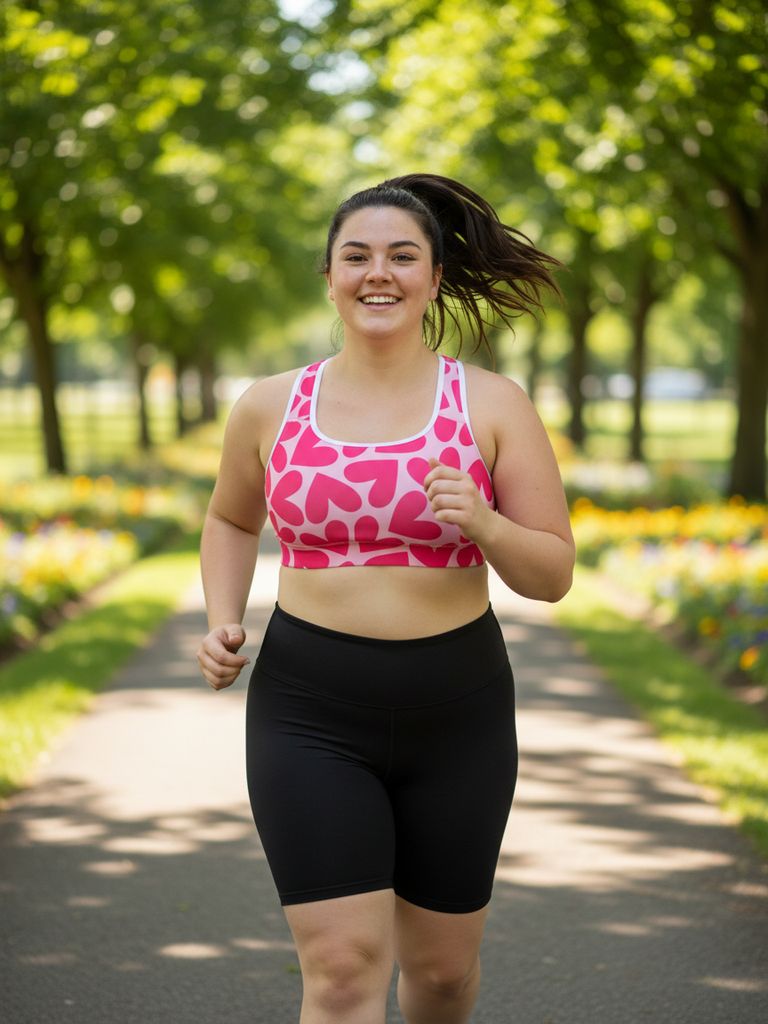 Classic Sports Bra | Pink Hearts