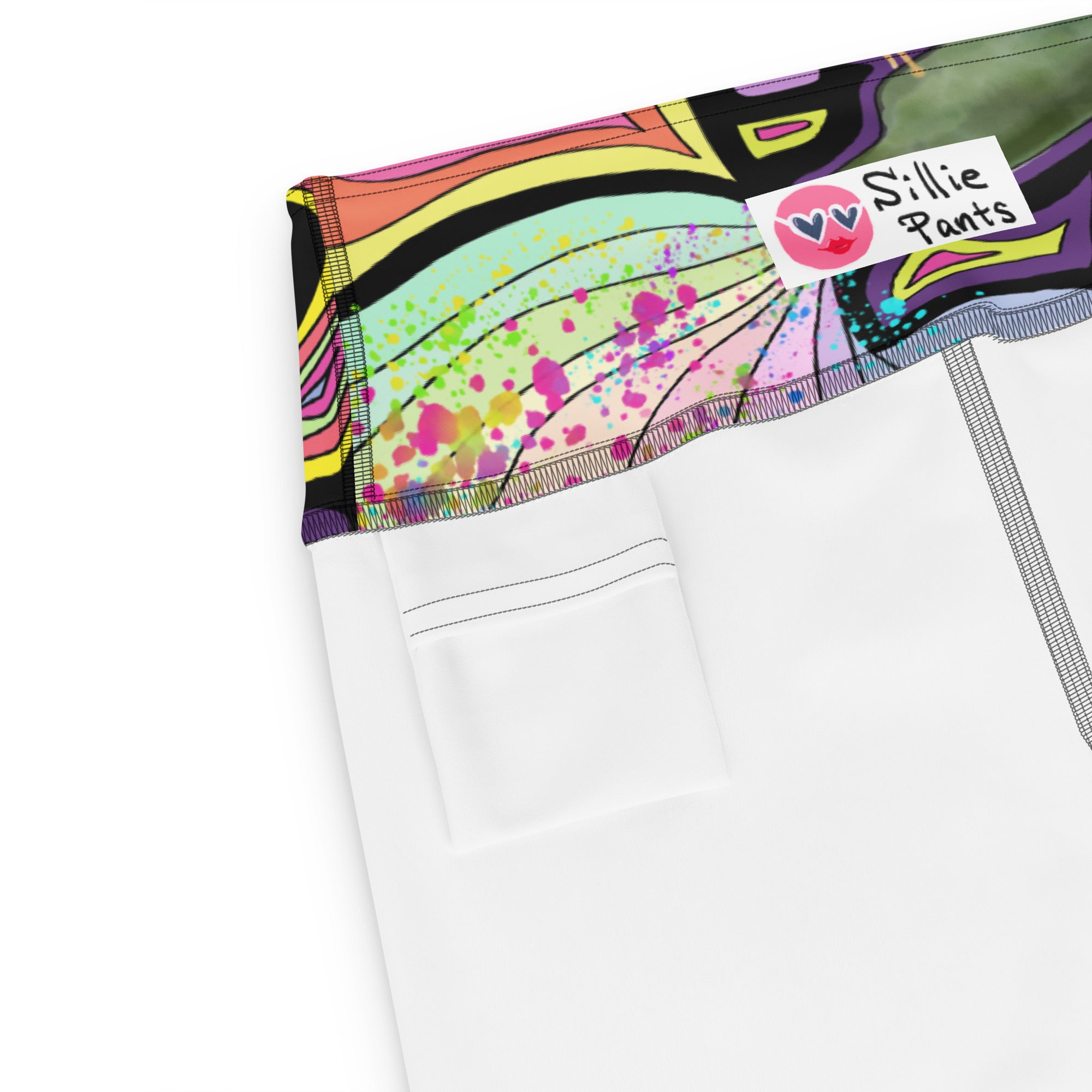 Soft Stretch High-Rise Yoga Shorts | Fairy Dust (Dark) Colorful Print