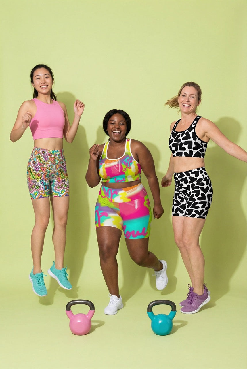 Classic Sports Bra | Lovestruck Colorful Print