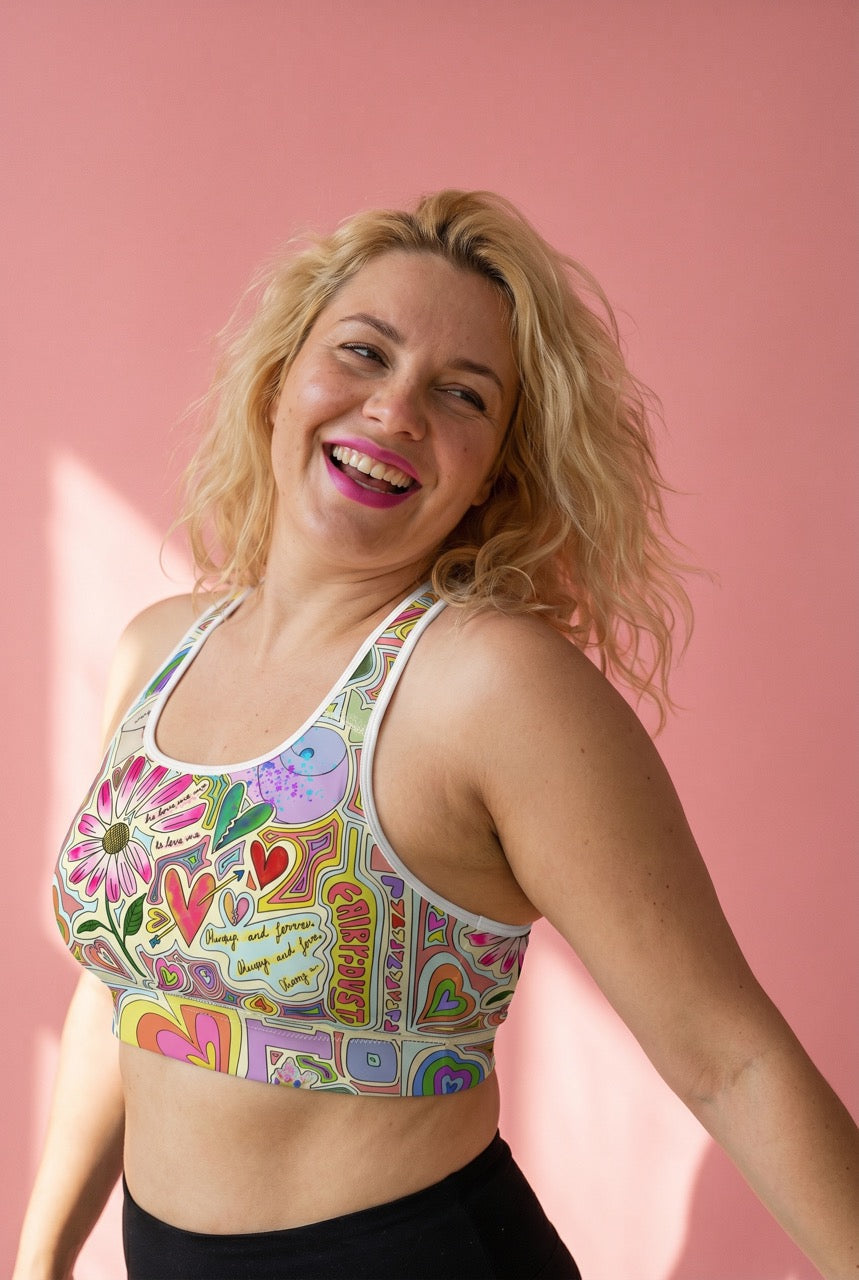 Classic Sports Bra | Fairy Dust (Light) Colorful Print