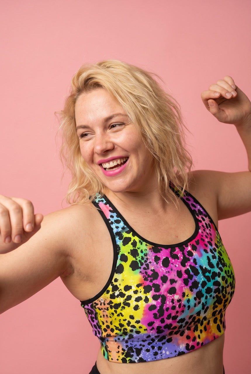 Classic Sports Bra | Colorful Panther Print