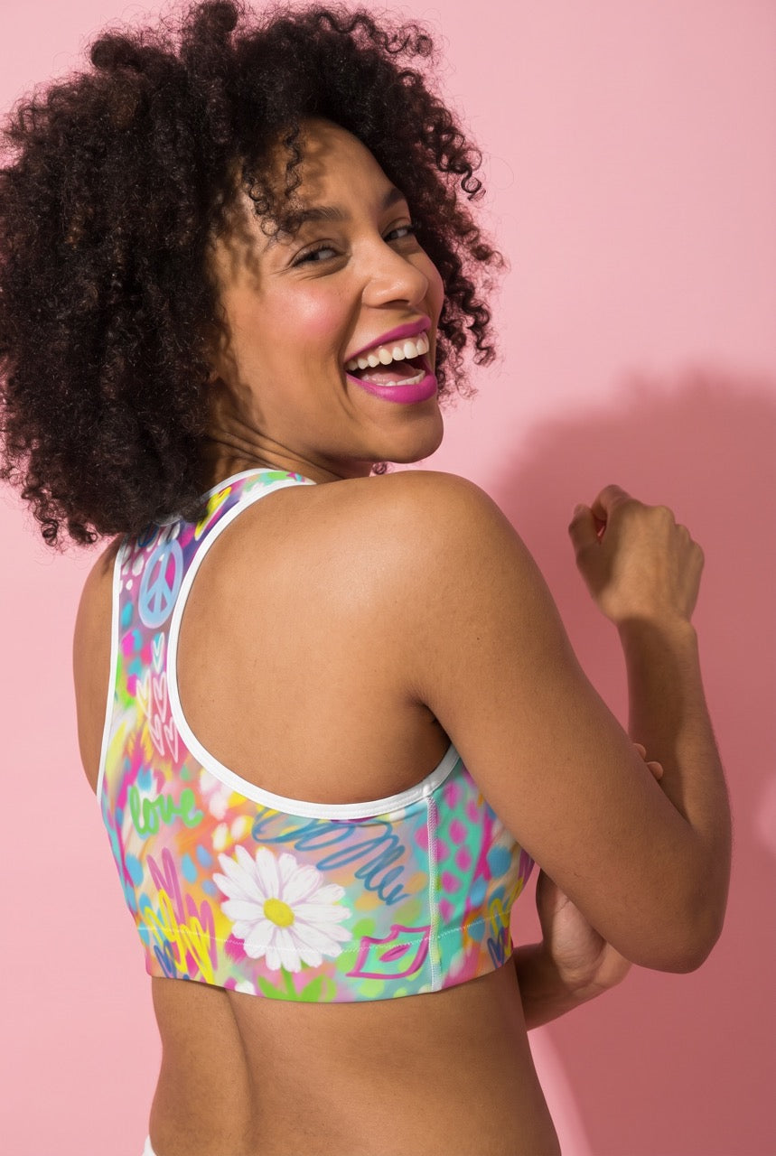 Classic Sports Bra | Dreamy Colorful Print
