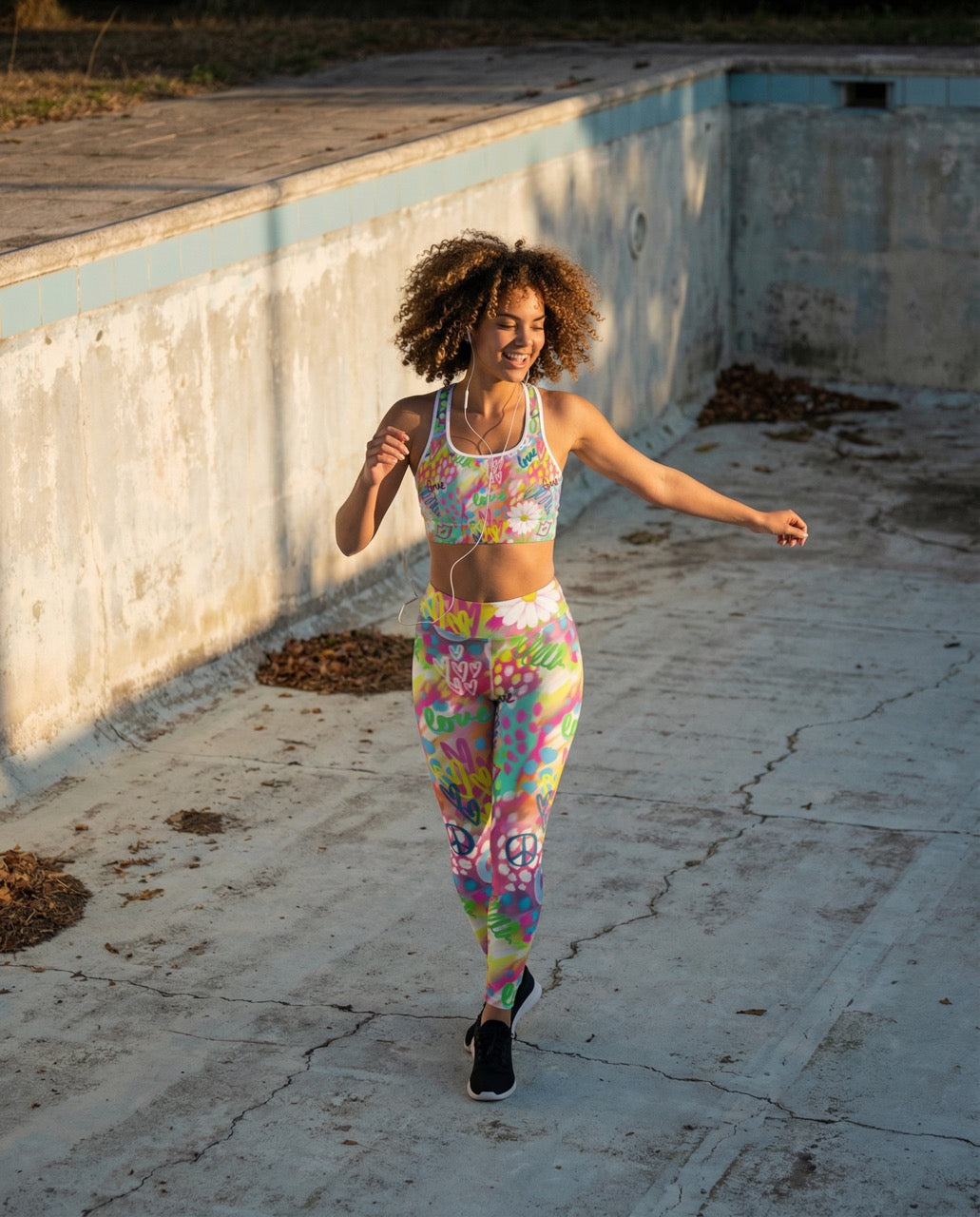 Soft Stretch High-Rise Yoga Leggings | Dreamy Colorful Print