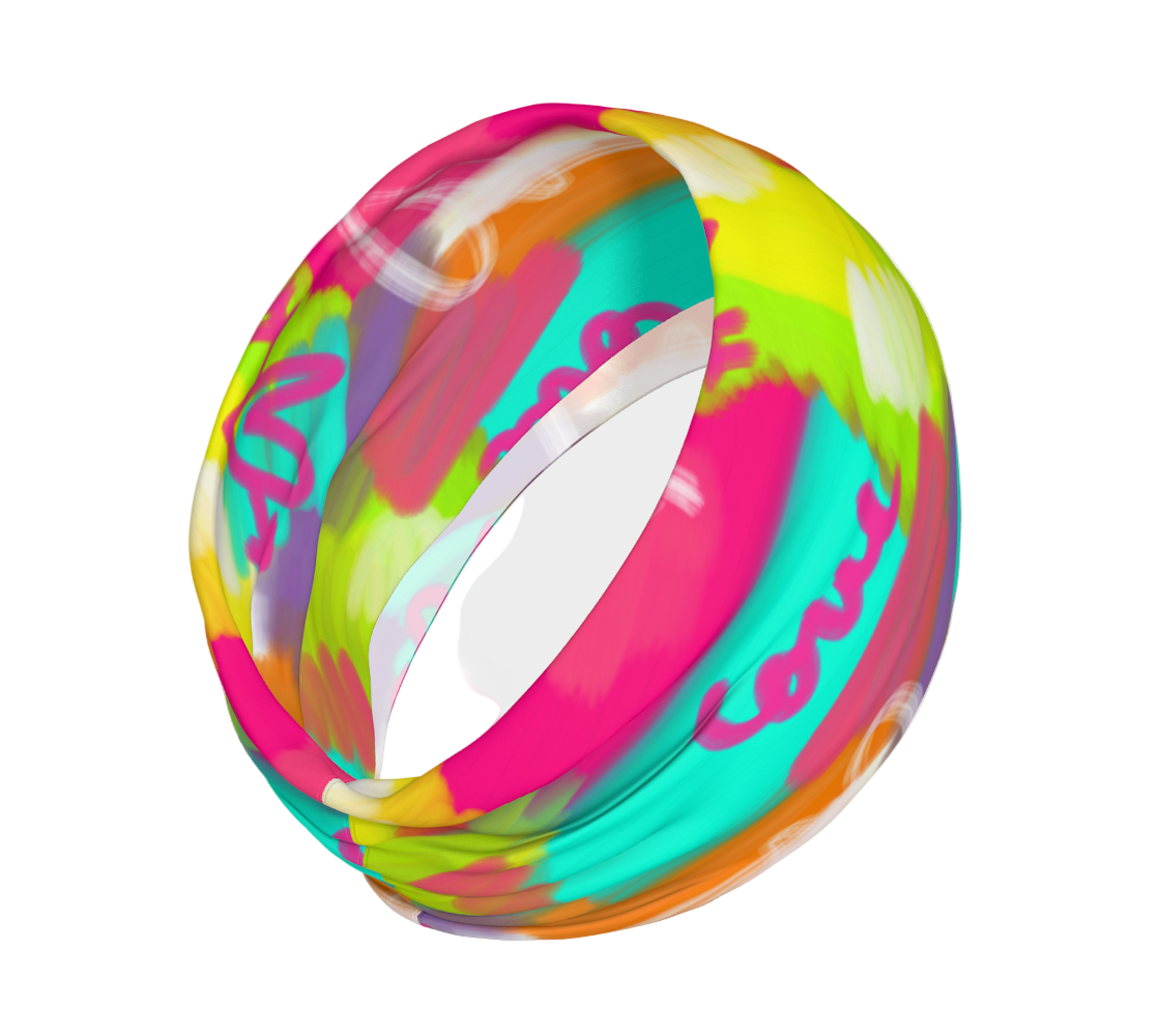 Wide headband with vibrant colorful print