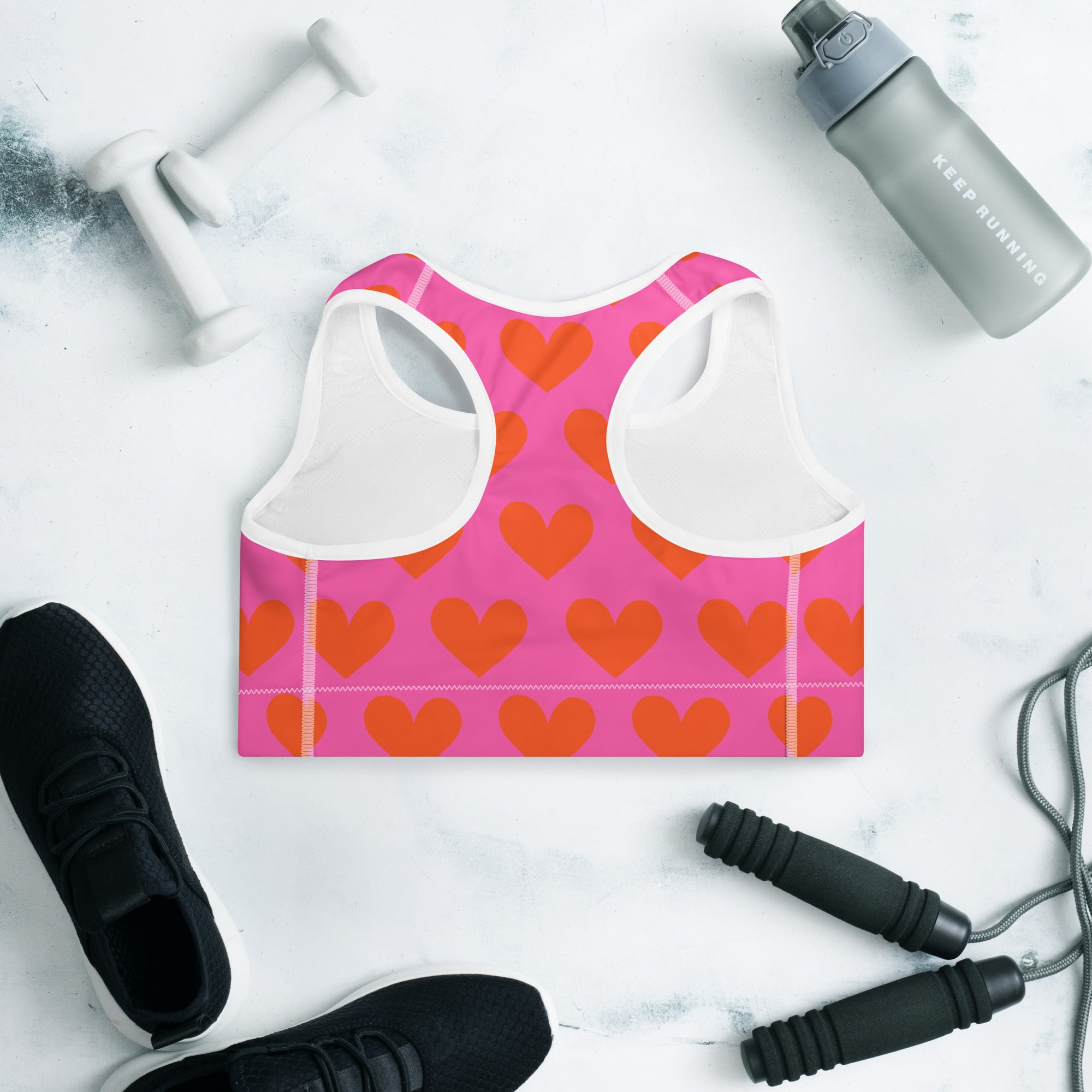 Strong and Supportive Classic Sports Bra | Orange Hearts