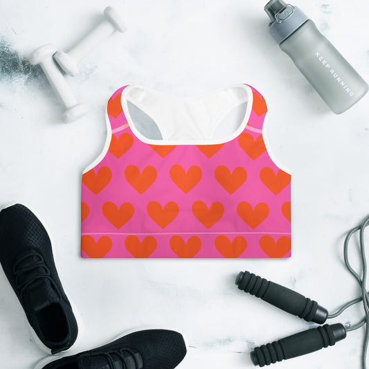 Strong and Supportive Classic Sports Bra | Orange Hearts