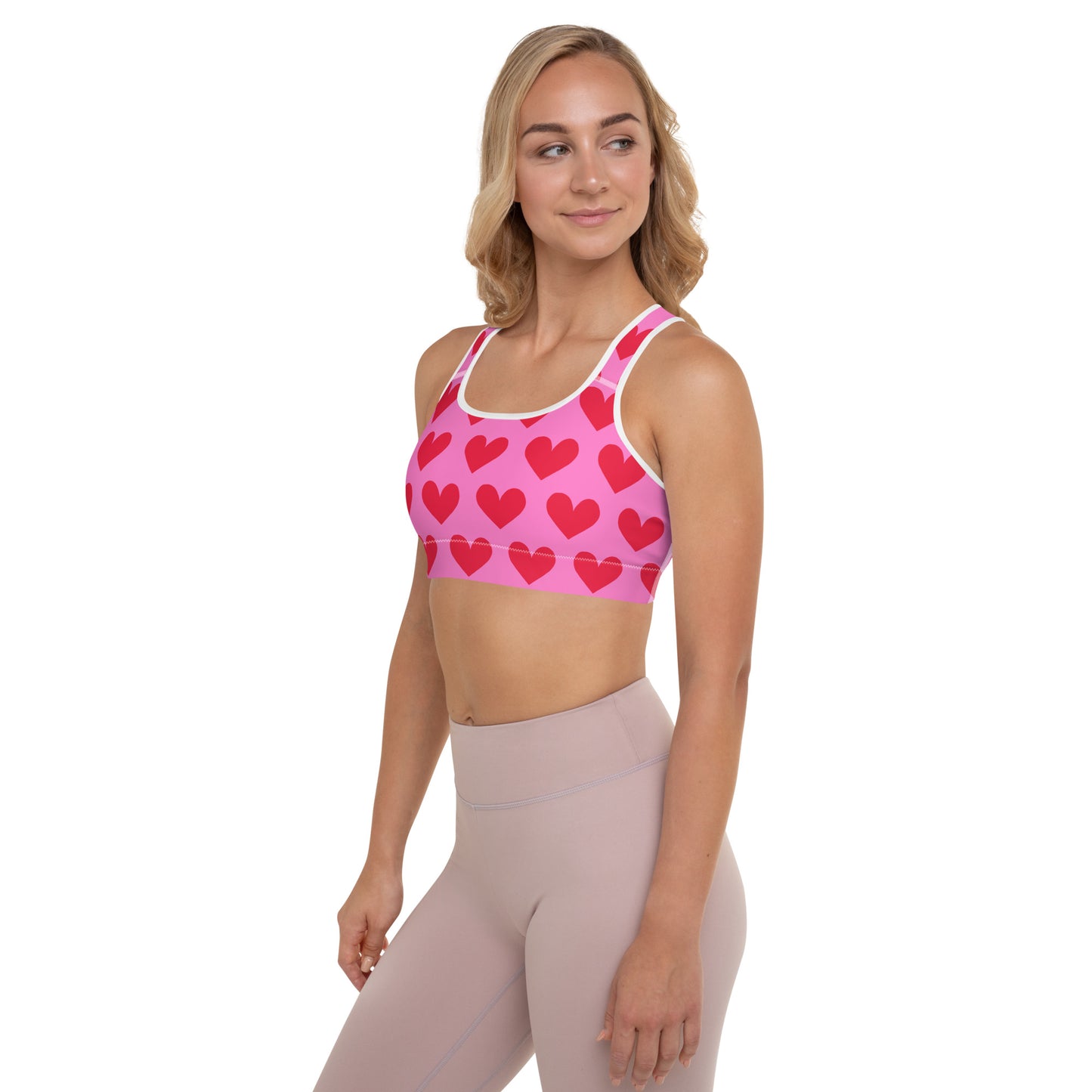 Strong and Supportive Classic Sports Bra | Pink Hearts