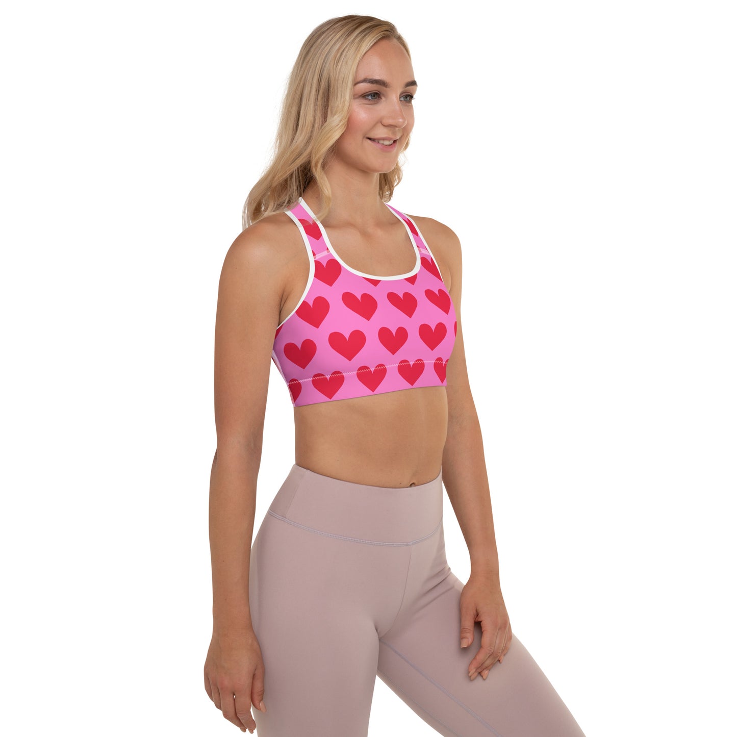 Strong and Supportive Classic Sports Bra | Pink Hearts