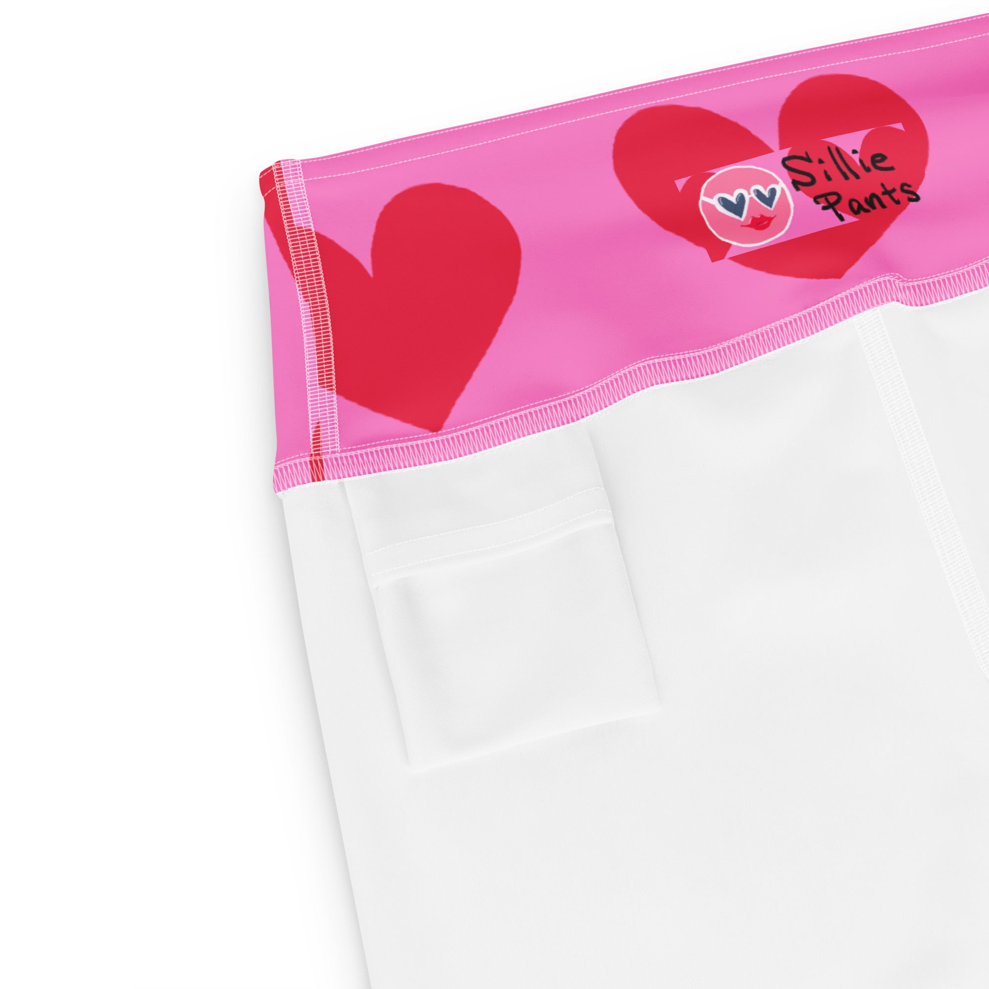 Pink & Red Hearts Soft Stretch Yoga Leggings