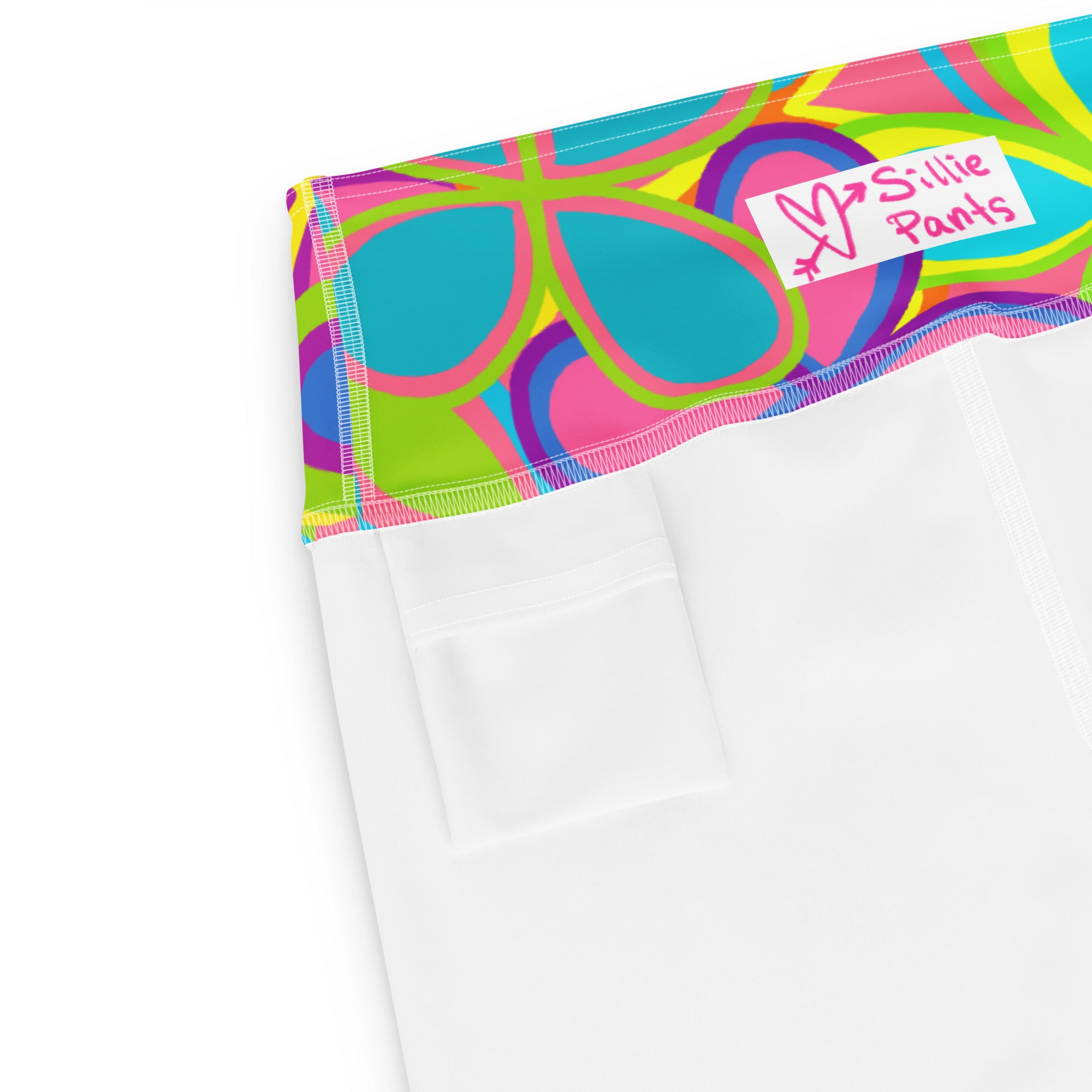 Marshmallow Soft Stretch High-Rise Yoga Shorts | Turquoise Pink Green Flowers