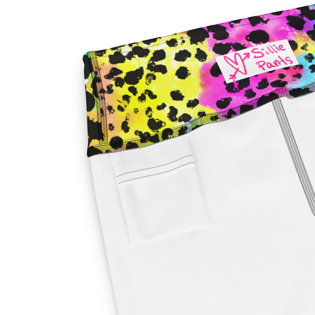 Marshmallow Soft Stretch High-Rise Yoga Shorts | Colorful Panther