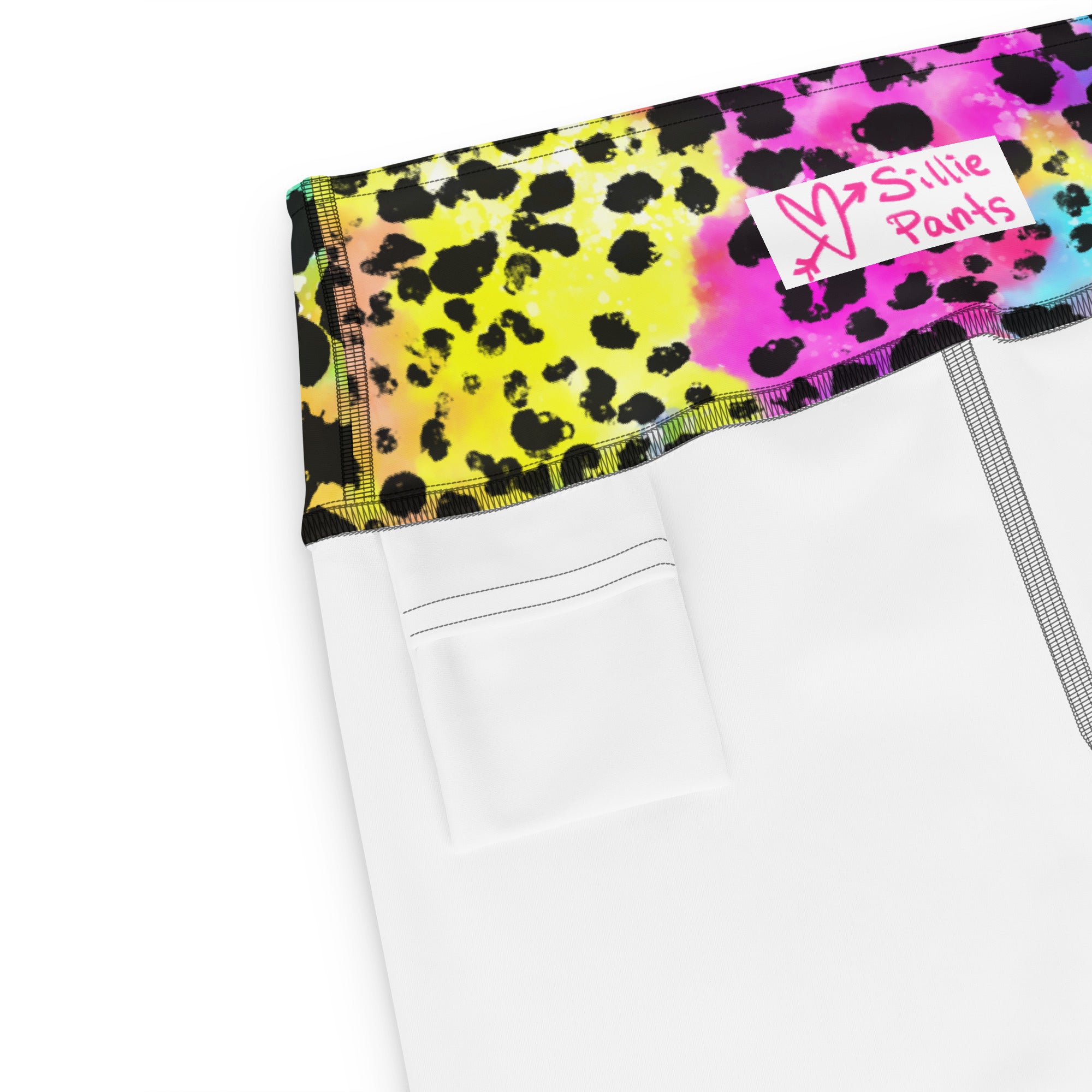 Marshmallow Soft Stretch High-Rise Yoga Shorts | Colorful Panther