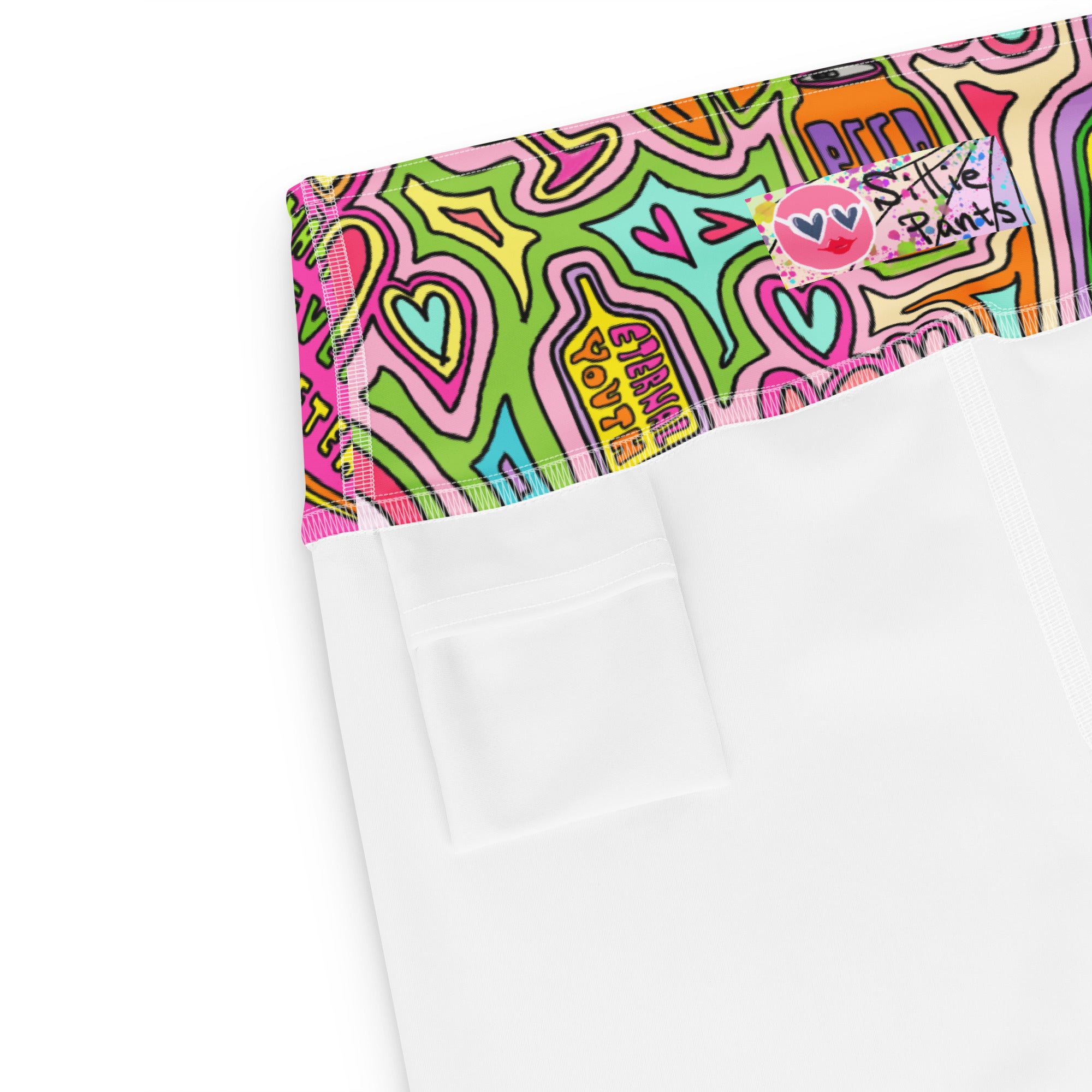 Soft Stretch High-Rise Yoga Shorts | Fairytale Colorful Print