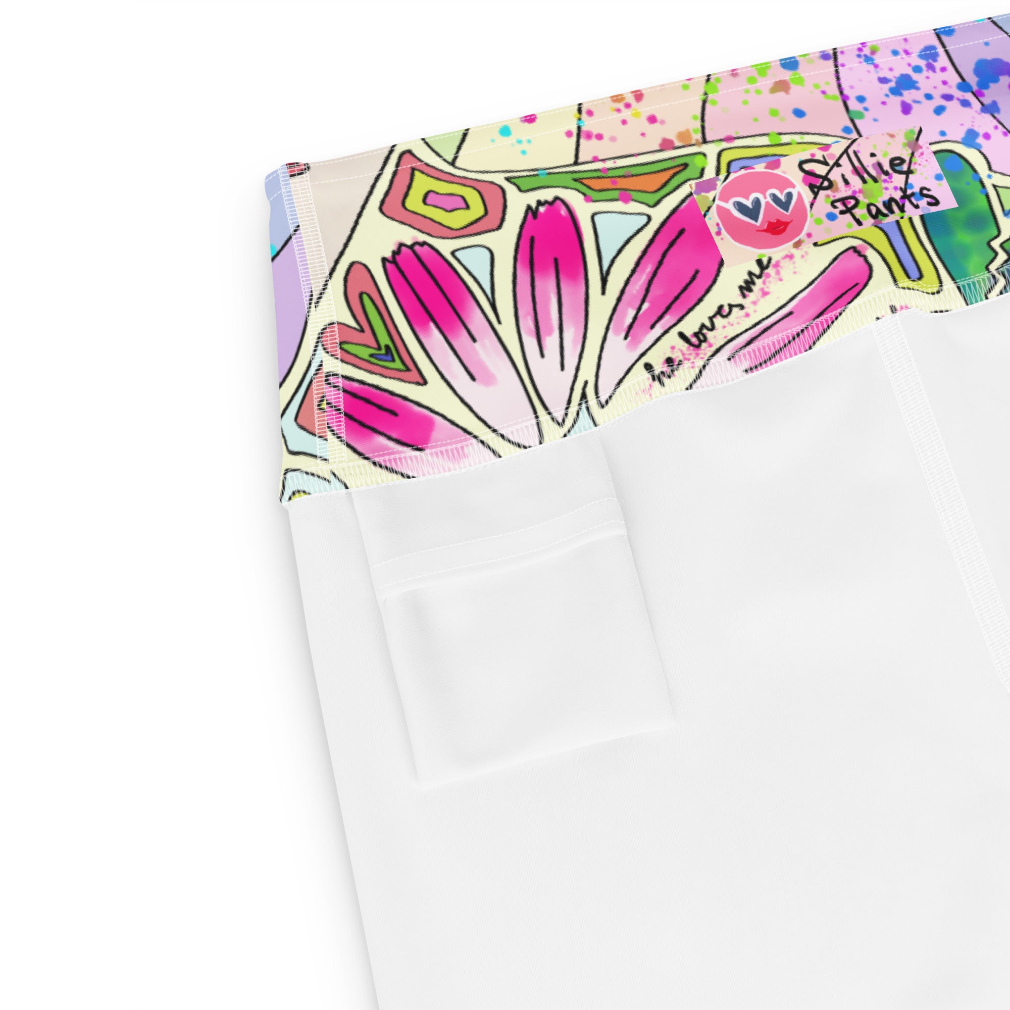 Soft Stretch High-Rise Yoga Shorts | Fairy Dust Colorful Print