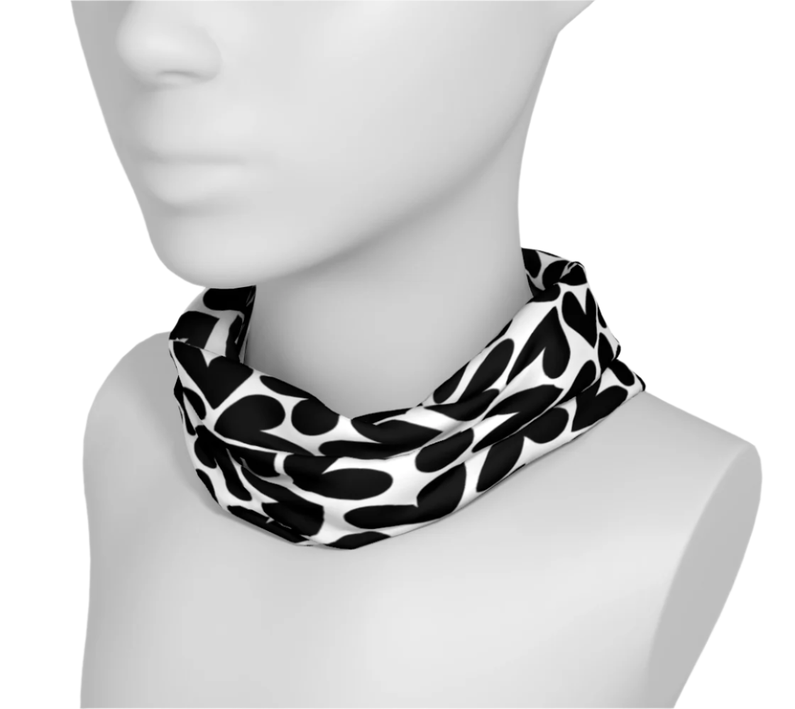 black and white headband hearts