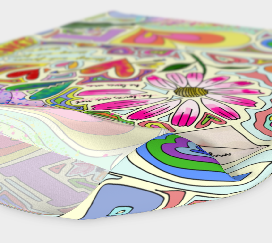 Colorful wide headband with whimsical print, flat