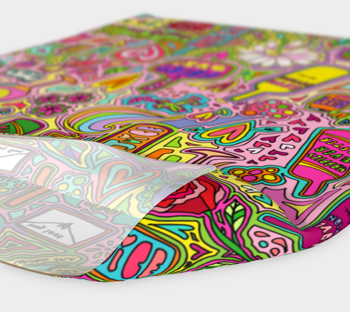 Colorful wide headband with whimsical fairytale print, flat