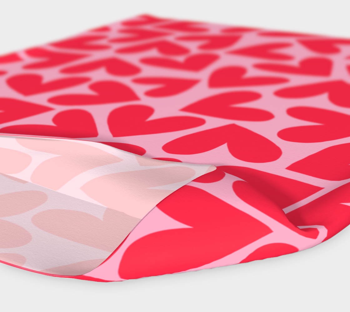 Colorful headband with a pink hearts pattern, flat
