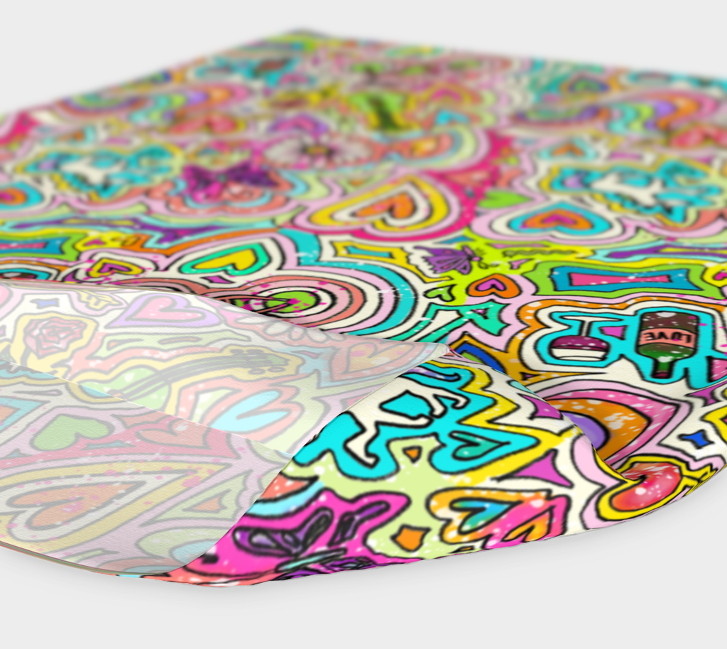 Colorful wide headband with unicorns doodles, flat