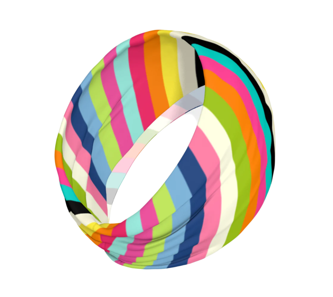 Wide Headband | Colorful Diagonal Stripes
