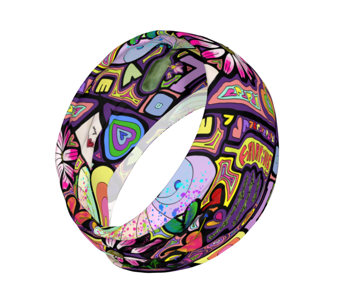 colorful wide headband artsy print