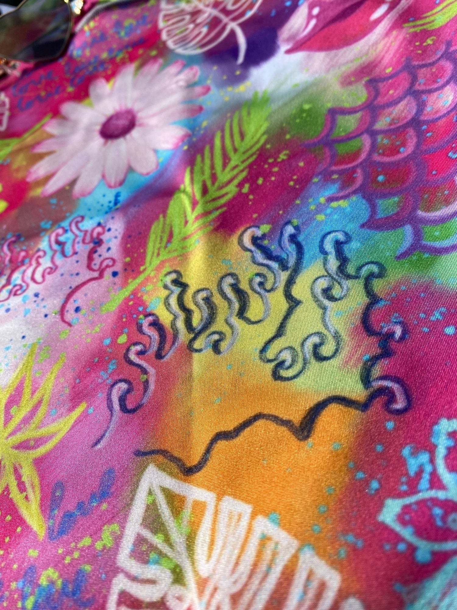 pink tropical pattern on headband