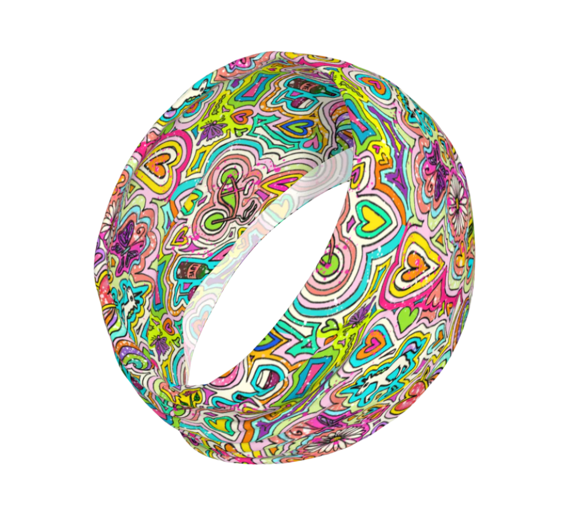 wide headband colorful print