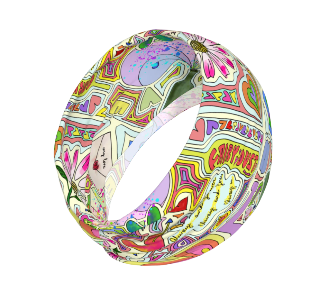 wide headband colorful print fairy dust