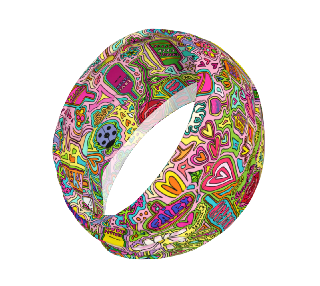 wide headband colorful print fairytale