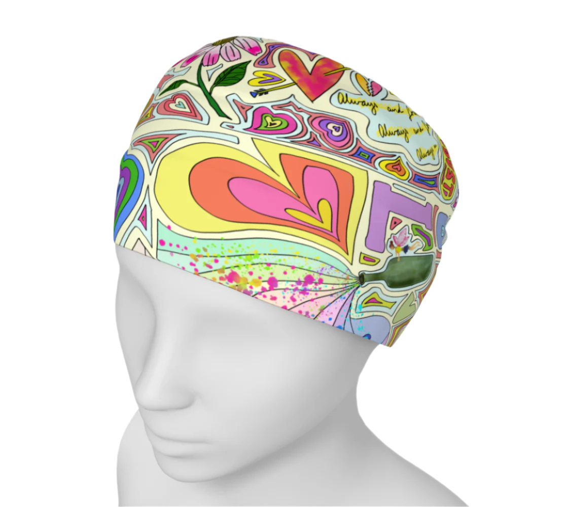 wide headband with colorful print
